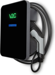 [CARV2CTRY32-1-L5-P] CARGADOR DE COCHE V2C TRYDAN 7,4KW MONOFÁSICO - CABLE T2 5M - NEGRO (SOLAR) CON PROTECCIONES TRY32-1-L5P